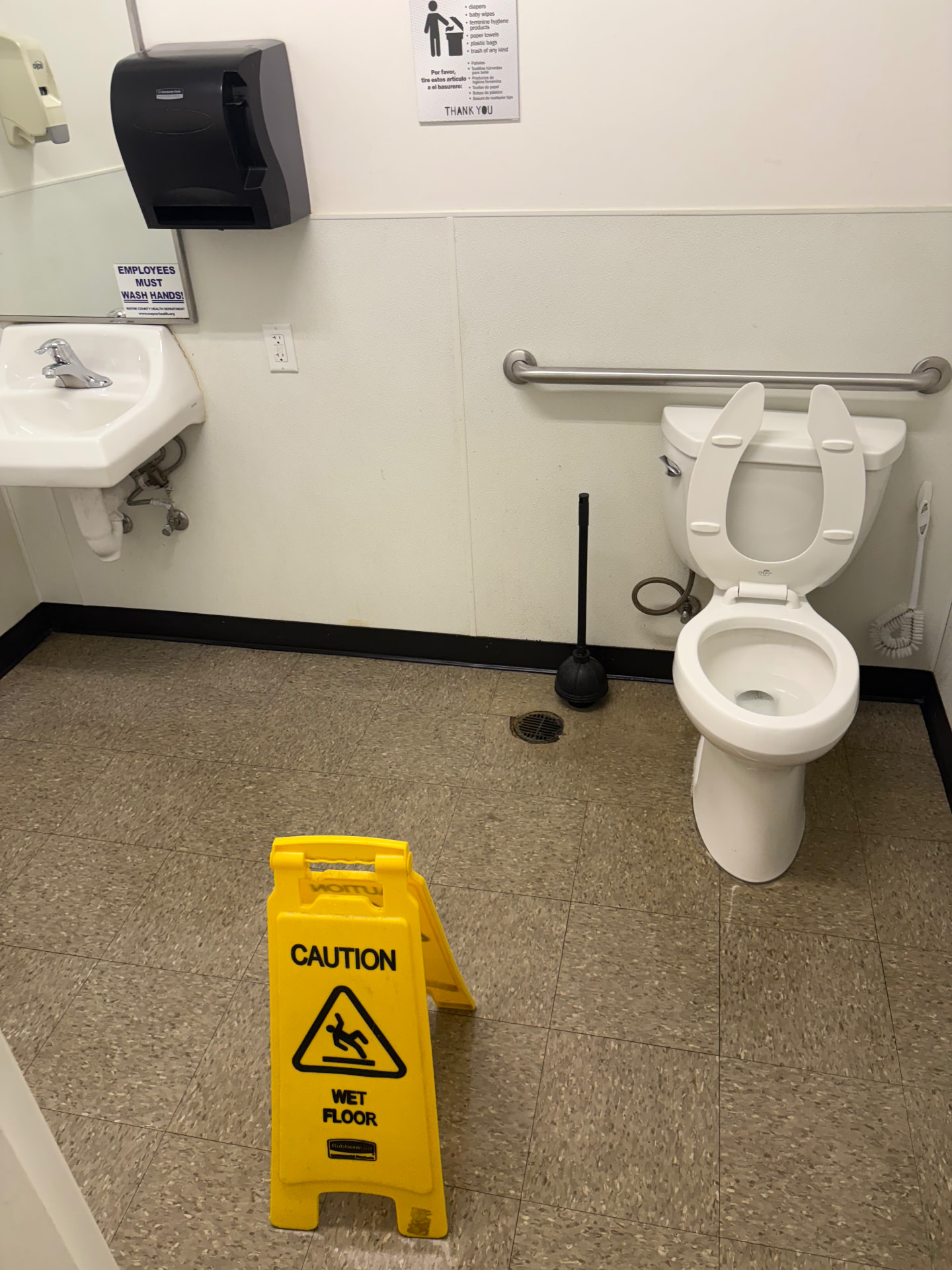 Commercial restroom sinks and counters after a detailed Ohio Pros cleaning