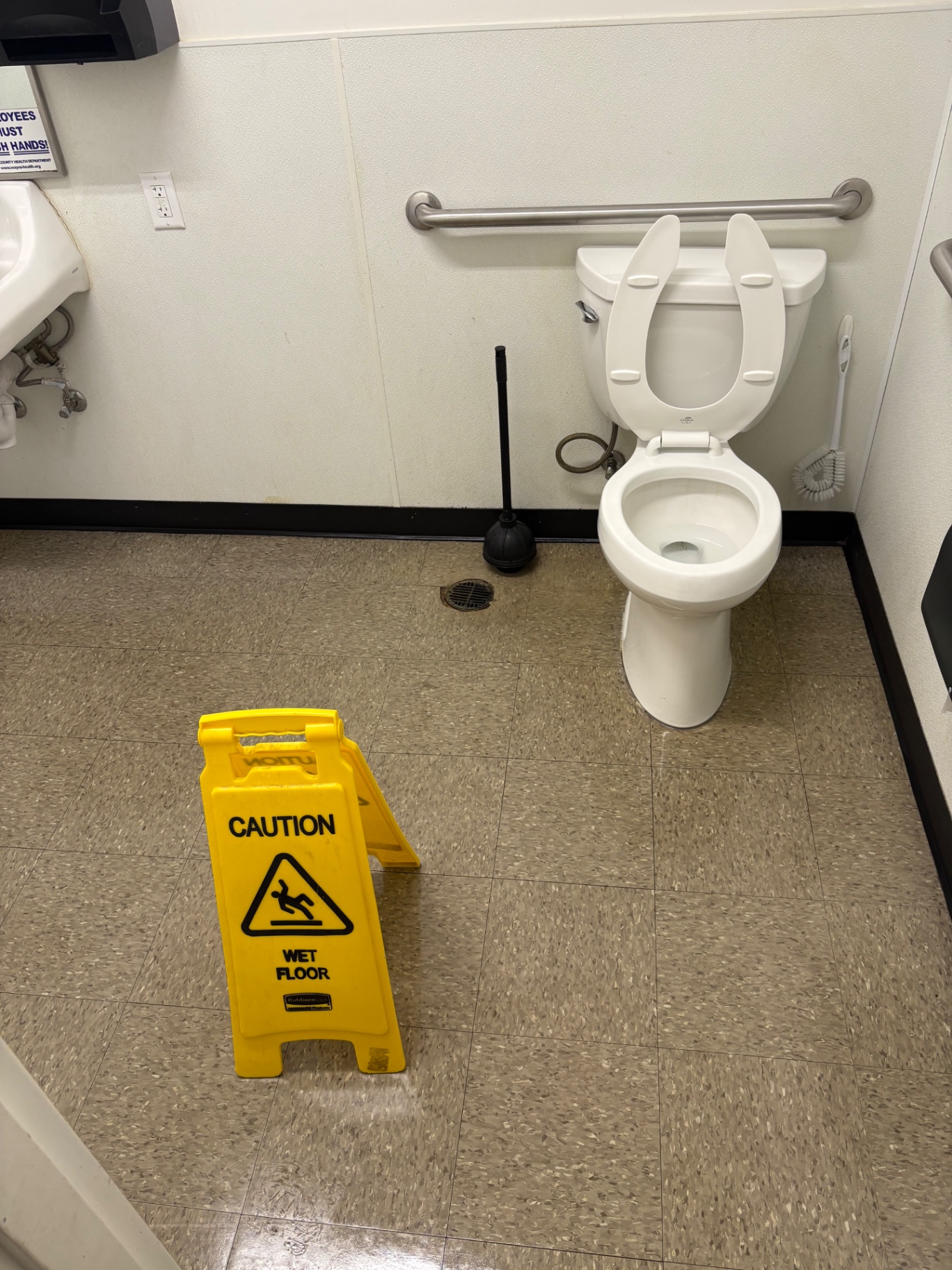 Commercial restroom detail before and after — after